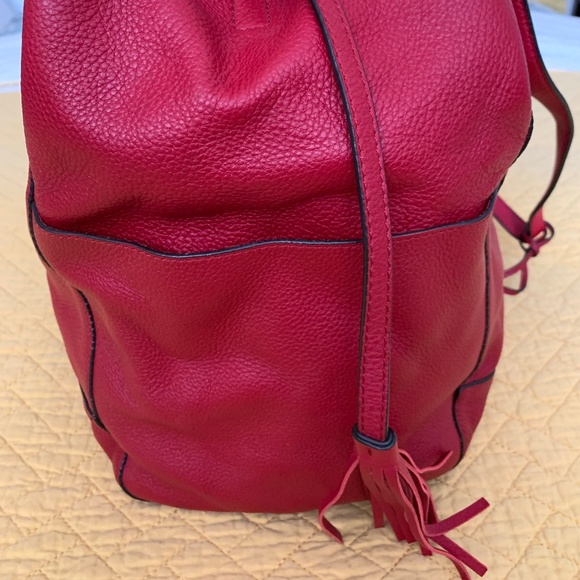 Michael Kors Large Leather Red Tote with Tassels - Picture 7 of 16